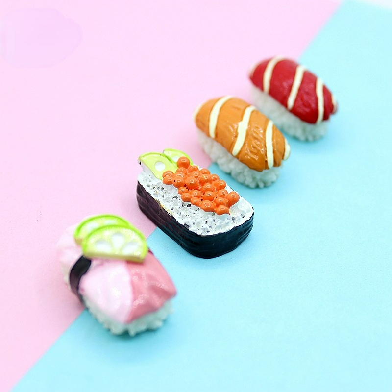 Embellish Craft - 10 Peças de Resina Mini Sushi,
