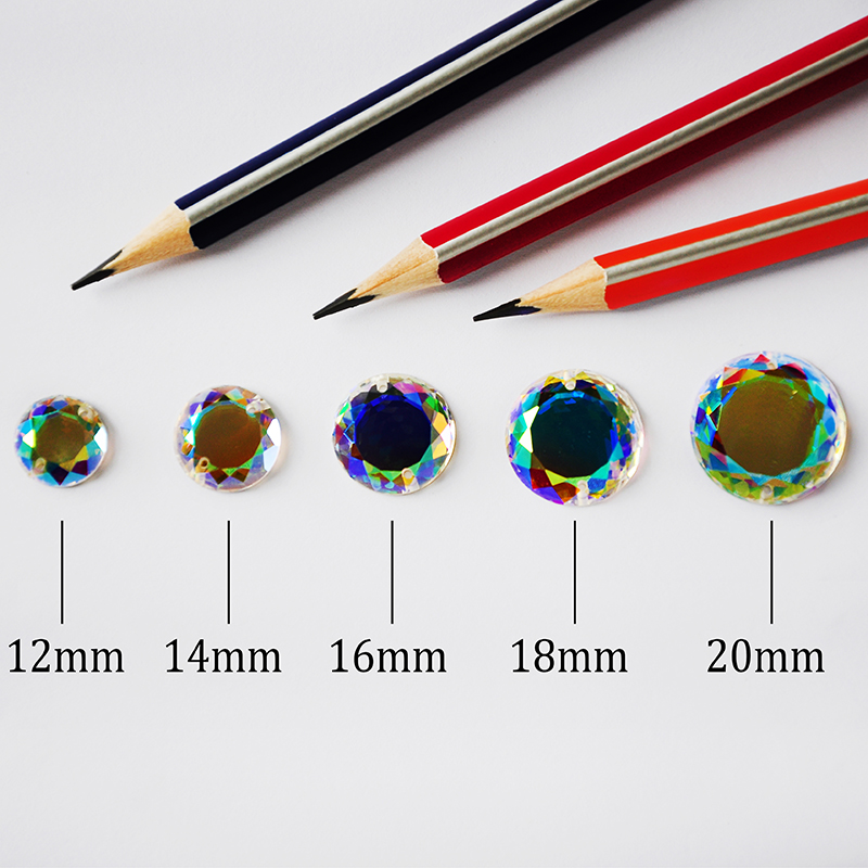 Sew On Rhinestone - Pedras de Cristal AB Redondas para