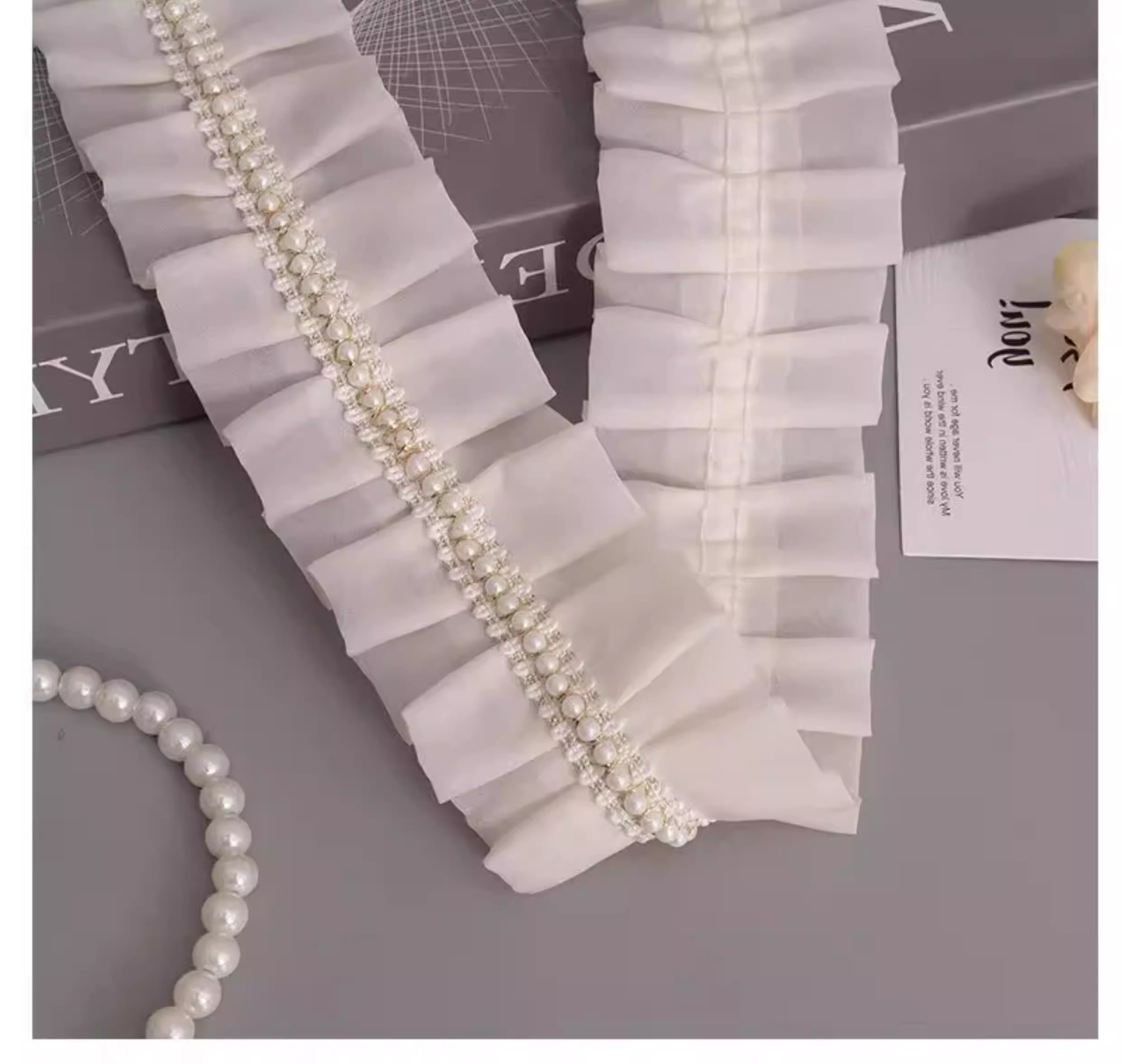 Fita de renda de pérolas artes - Lace Ribbon Trim avaliação e preço