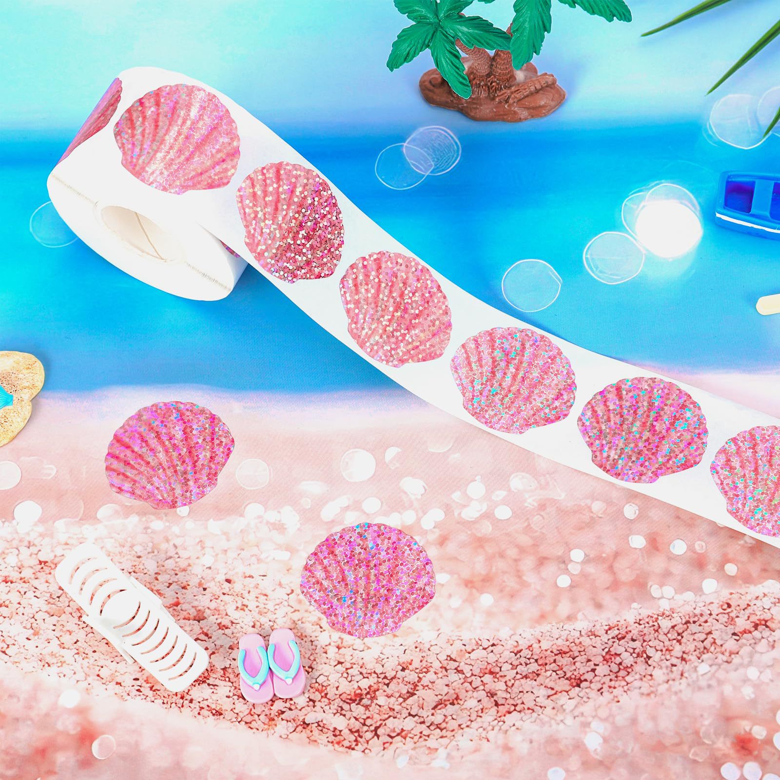 500 Adesivos de Conchas Marinh - Glitter Vinyl Roll avaliação e preço