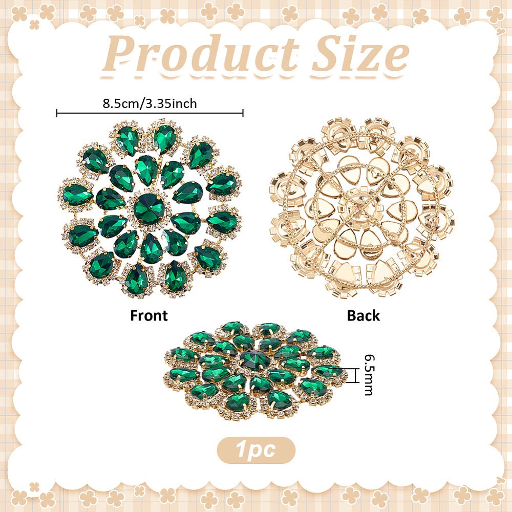 Aplique de Flor Redonda em Lat - Sew On Rhinestone avaliação e preço
