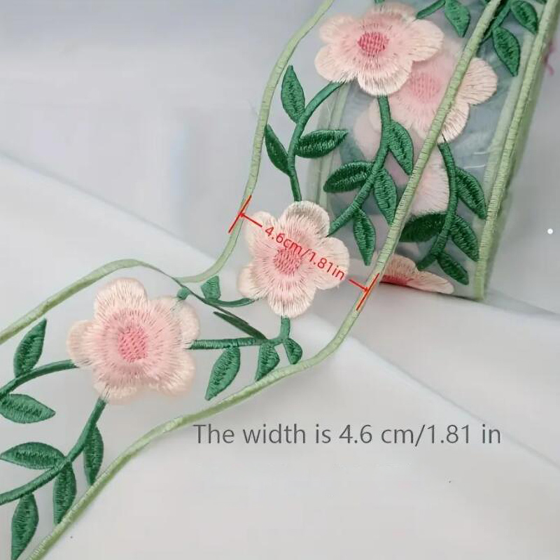 1 jarda fita 3d flor bordada g - Lace Ribbon Trim avaliação e preço