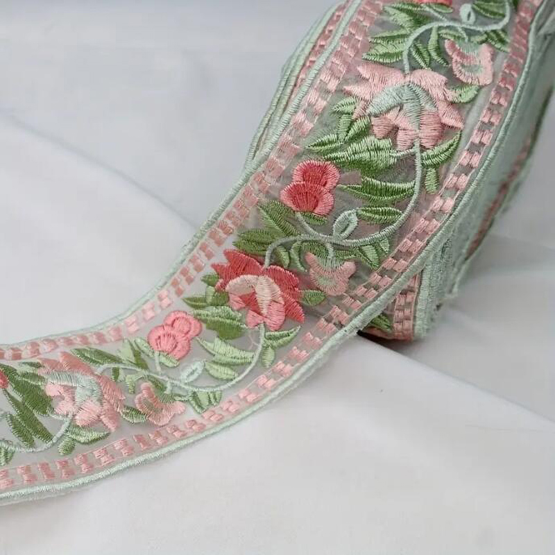 1 jarda fita 3d flor bordada g - Lace Ribbon Trim avaliação e preço