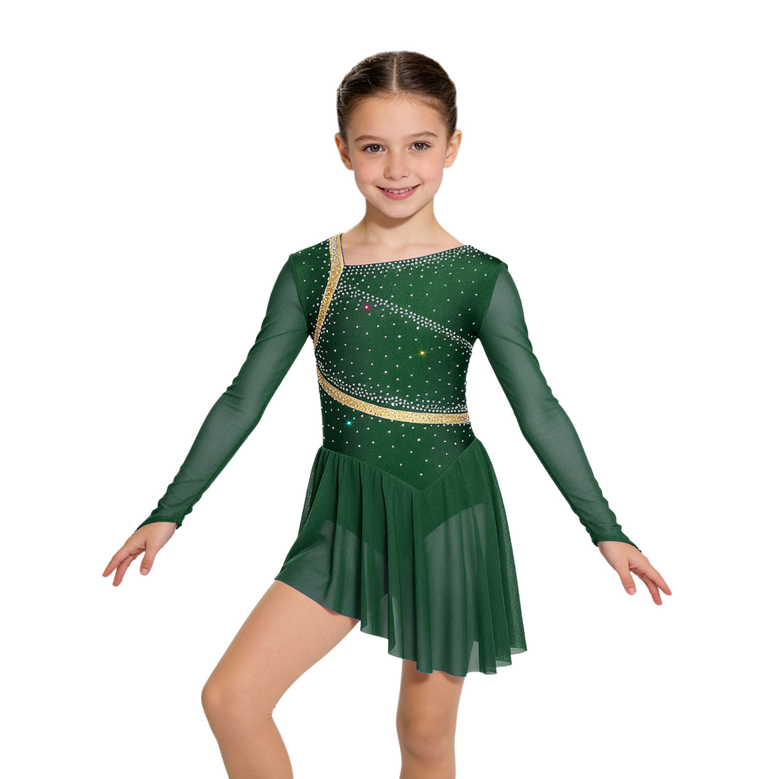 Vestido de Dança Contemporânea - Rhinestone Banding Trim avaliação e preço