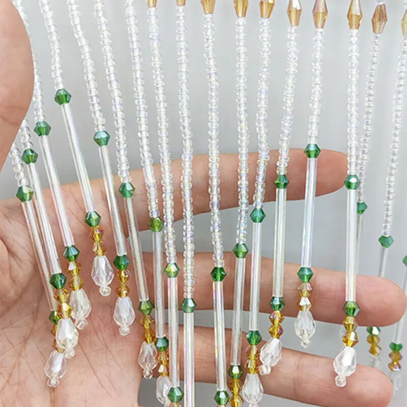 Tubo de vidro franja borla 16c - Beaded Trim Fringe avaliação e preço