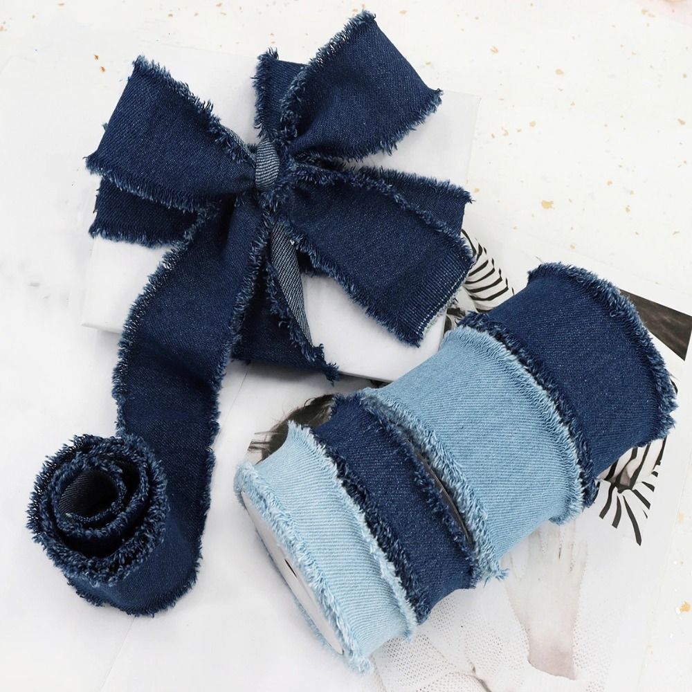 1.5 jardas denim fita azul cow - Fringe Ribbon Sewing avaliação e preço