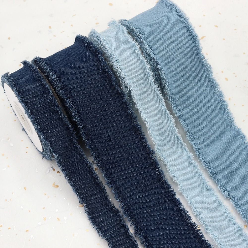 1.5 jardas denim fita azul cow - Fringe Ribbon Sewing avaliação e preço